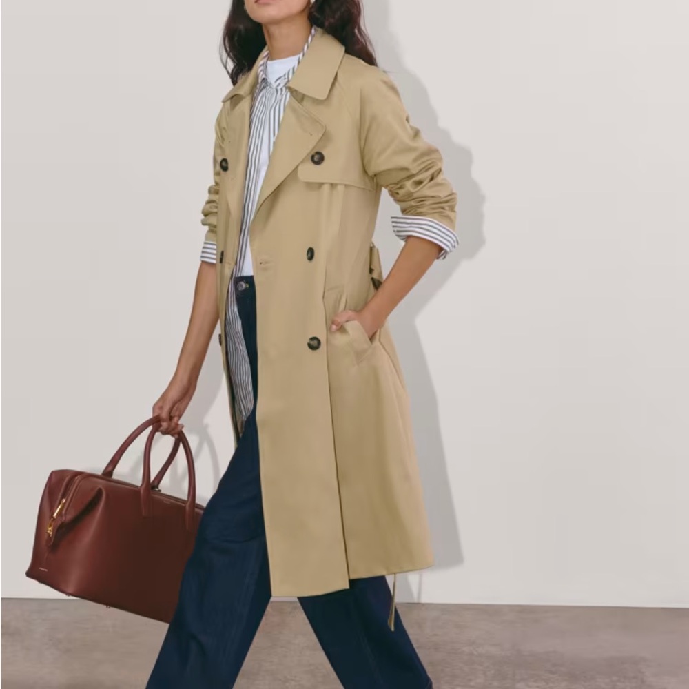 Everlane The Modern Trench Coat XS in Cornstalk Khaki